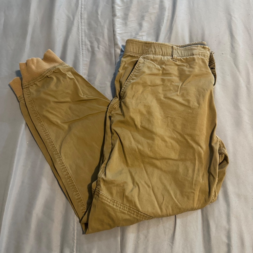Alpine Design Mens Modern Fit Jogger Pants Tan Khaki Size 38 Cotton Blend